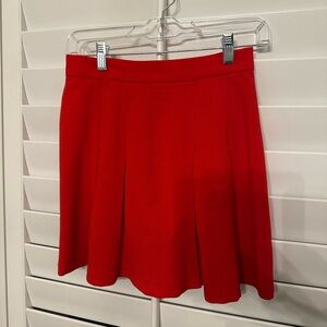 Red Pleated Skirt